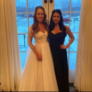 Black Bill Lenkoff chiffon bridesmaid dress